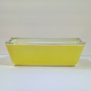 Pyrex Vintage 503 Yellow Refrigerator Casserole Dish With Lid
